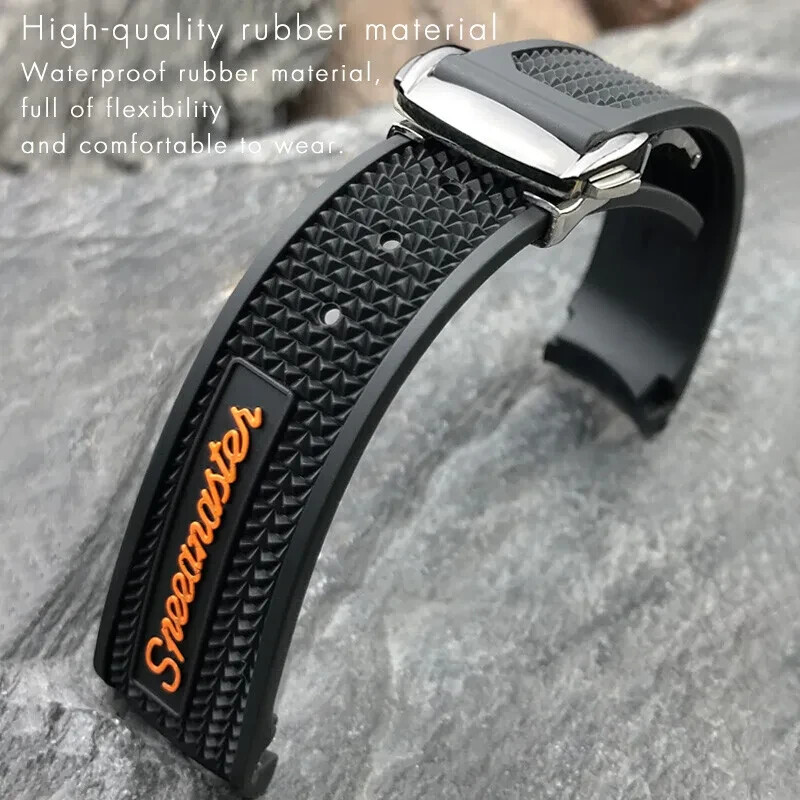 18mm 19mm 20mm 21mm Rubber Watch Band Strap For Omega Speedmaster MoonSwatch