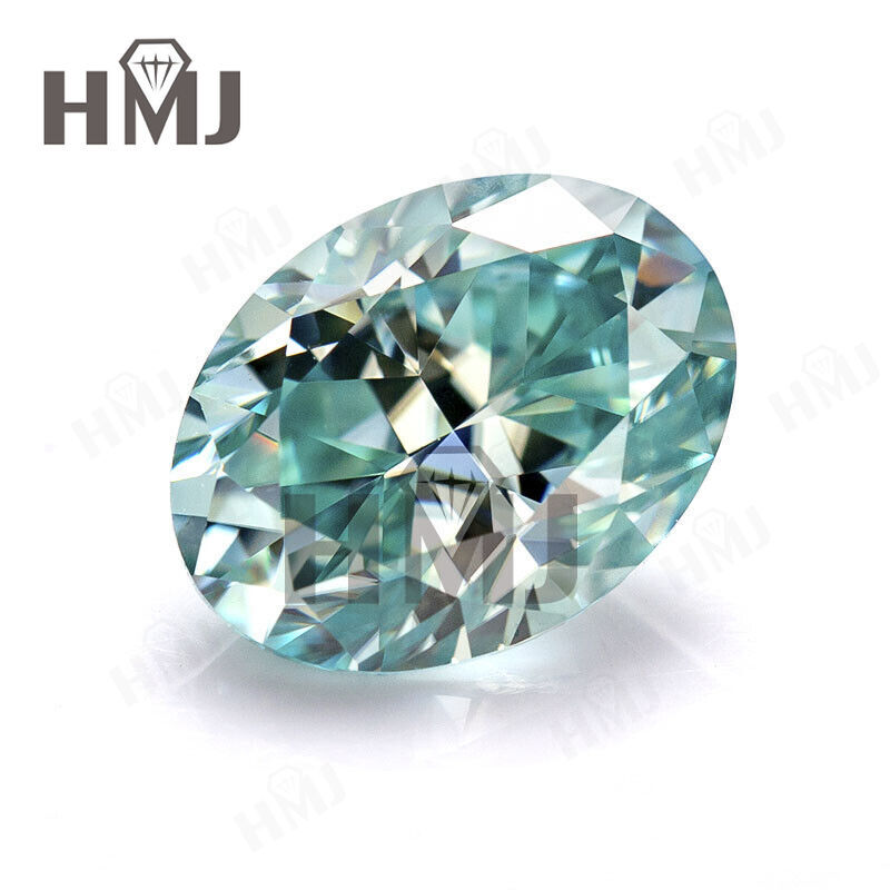 Round Aqua Blue Moissanite Loose Stone Gemstone 6 Shapes GRA Certified Jewelry