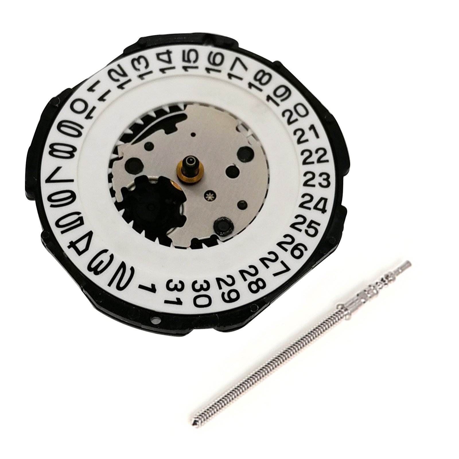23.7mm 3-Hand Single Calendar Date @ 3 Quartz Watch Movement with Stem & Battery
