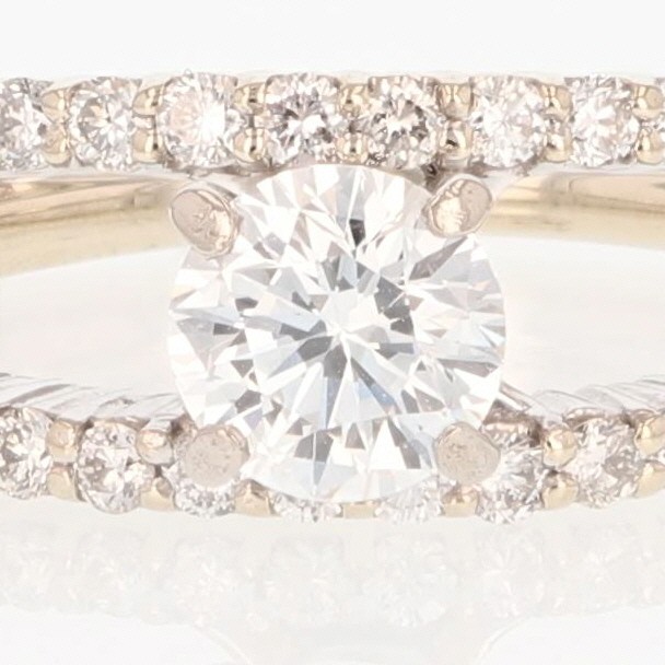 Gabriel & Co. .98ctw Diamond Split Shank Engagement Ring 14k White Gold Size 6.5
