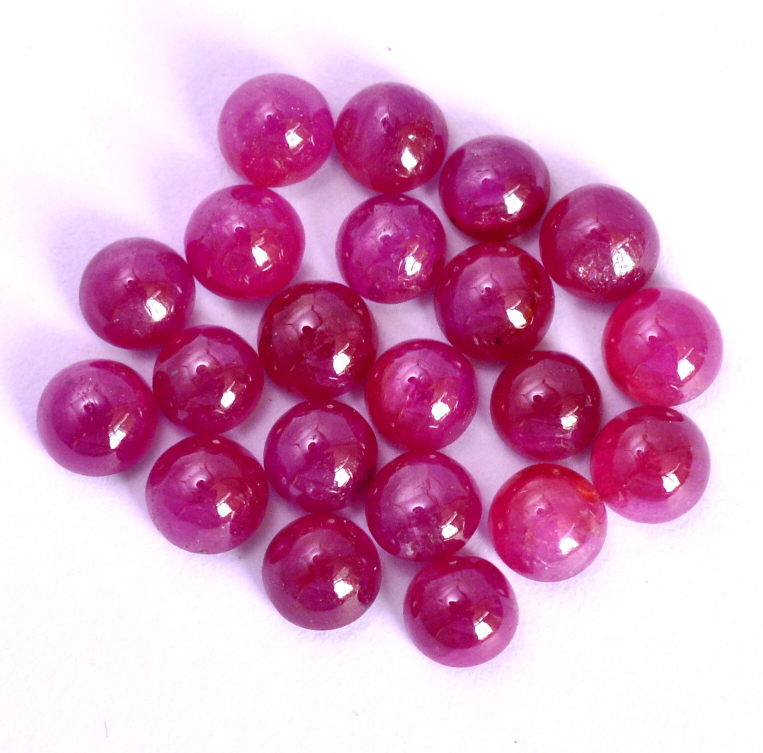 2.50 Cts Natural Ruby Round Cabochon 3 mm Lot 15 Pcs Unheated Loose Gemstones
