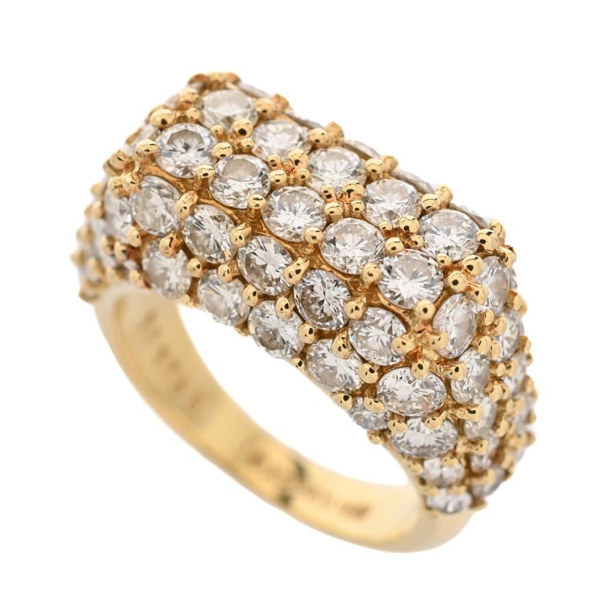 Jose Hess Diamond 4.48ct 18k Yellow Gold Statement Designer Ring US 6.5 EU 53