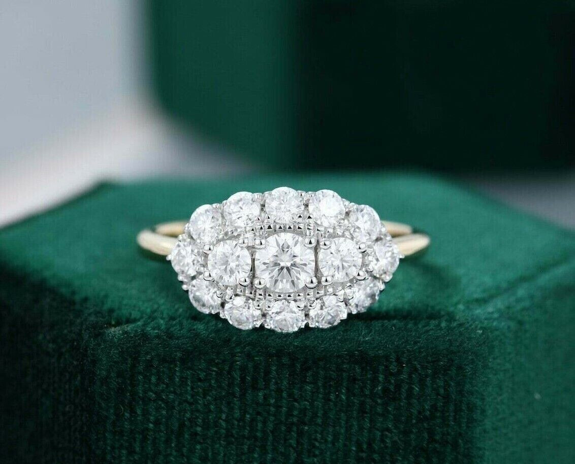 Antique Art Deco Engagement Ring With 2.33 Ct Round Shaped For Women