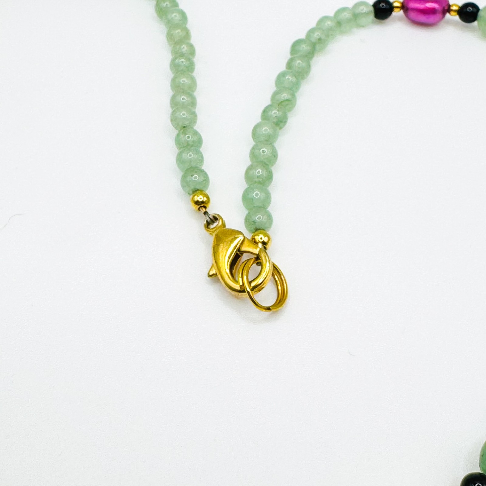 Multicolour Green Glass Butterfly Pendant Beaded Necklace 51cm Bead Artisan