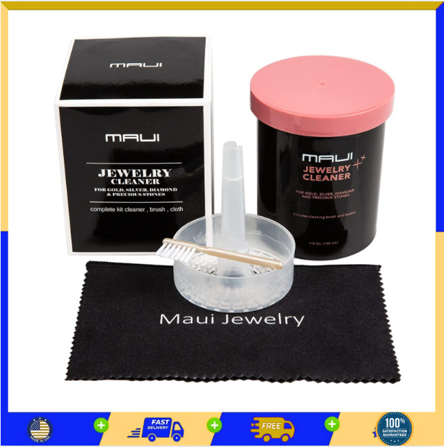 Maui Liquid Jewelry Cleaner Solution Complete kit with Cloth .. NOT Guaranteed