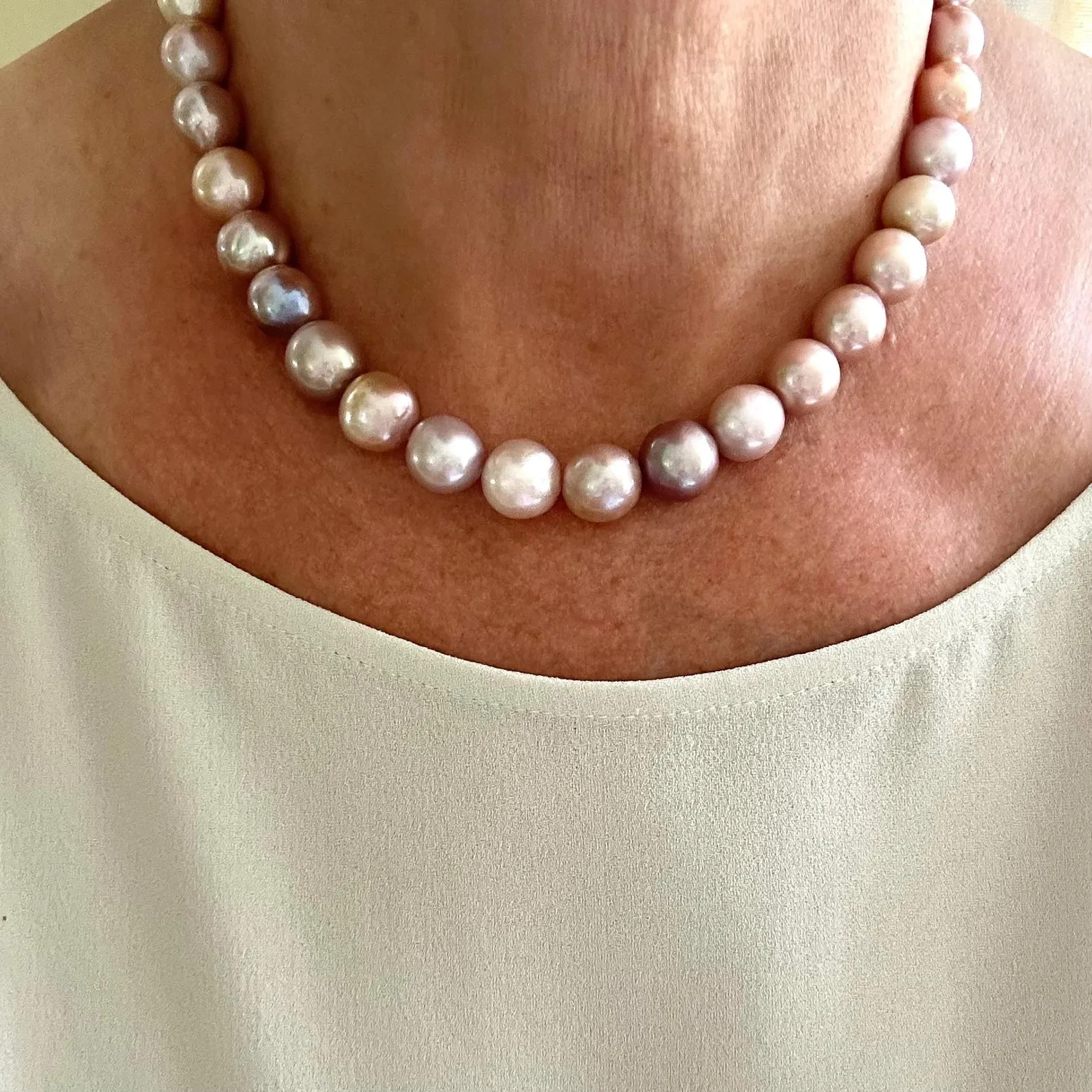 Baroque Pearl Necklace | Multicolor Pink Pearls | Gold Filled, 14 to 17″