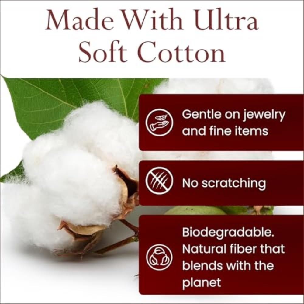 Set of 2 Large Cotton Polishing Cloths 11×14″ – Tarnish Remover for Jewelry, Coi