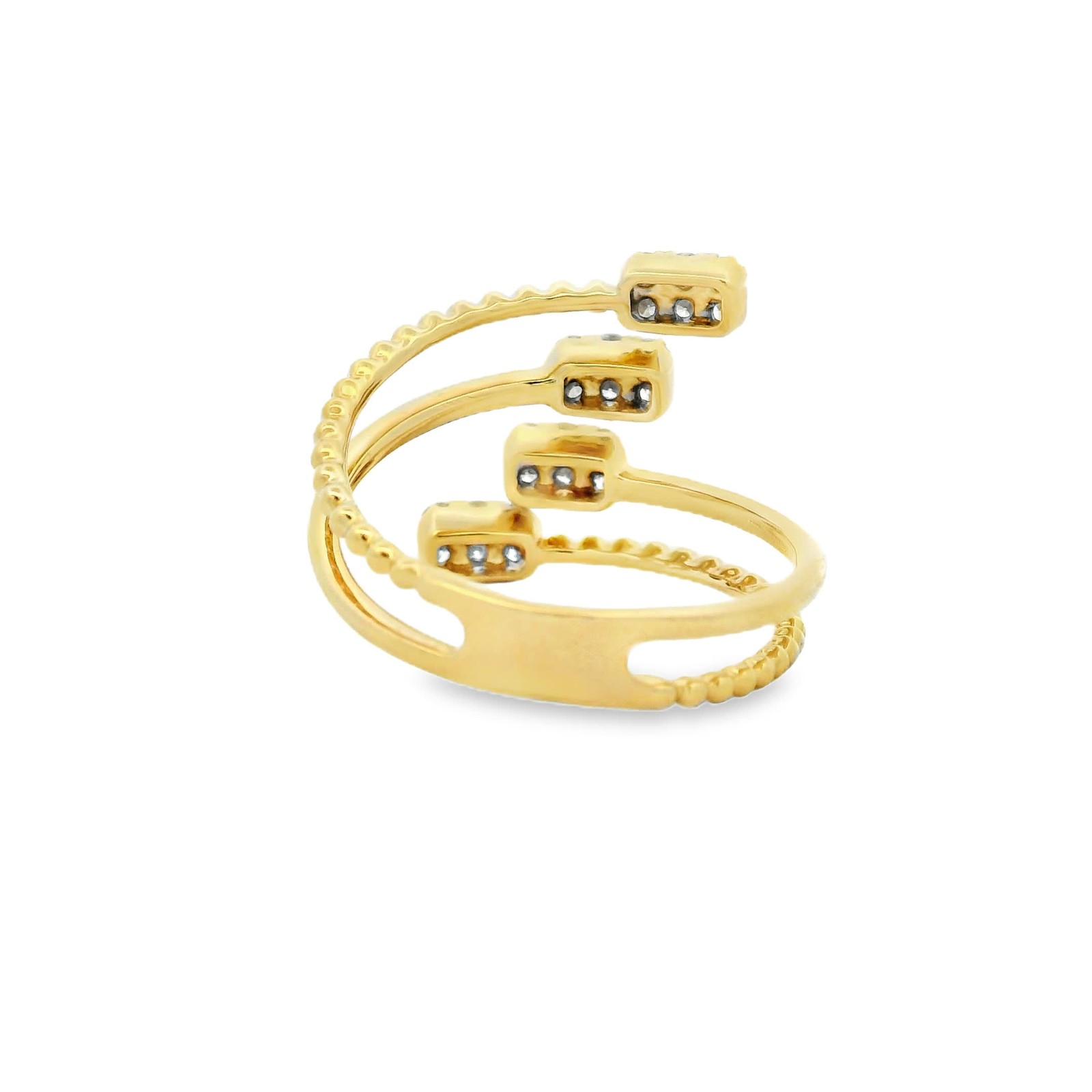 0.36ct Natural 24-Diamond Channel-Set Ring, 14k Yellow Gold, Size 7