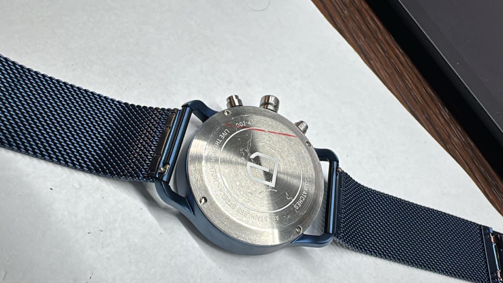 New Mens 42mm Detomaso Blue Metallic case & mesh watch D02-43 G2306 (A40)