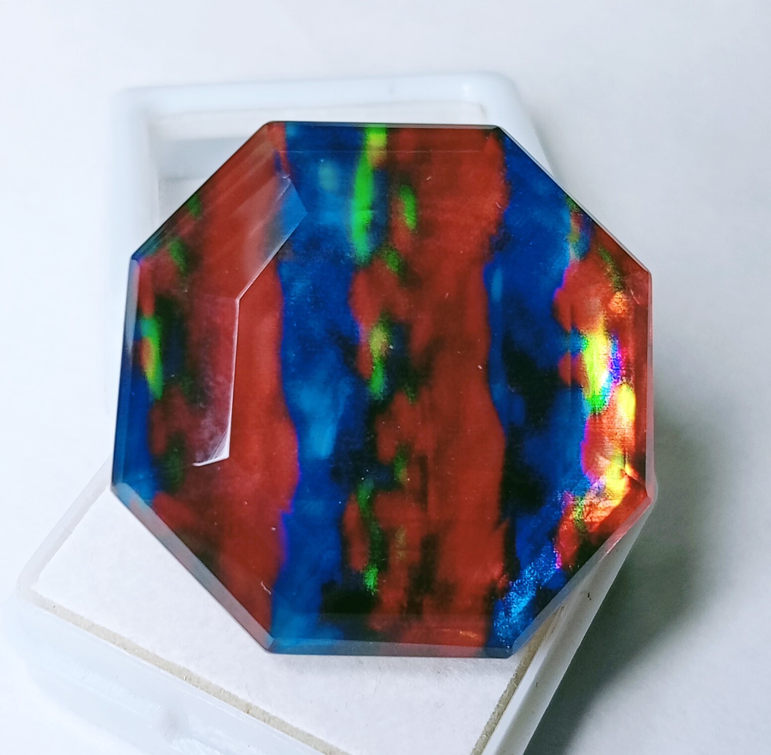 HUGE Doublet Ammolite Opal-like Organic Opal Octagon Shape 70 Ct EGL Certified