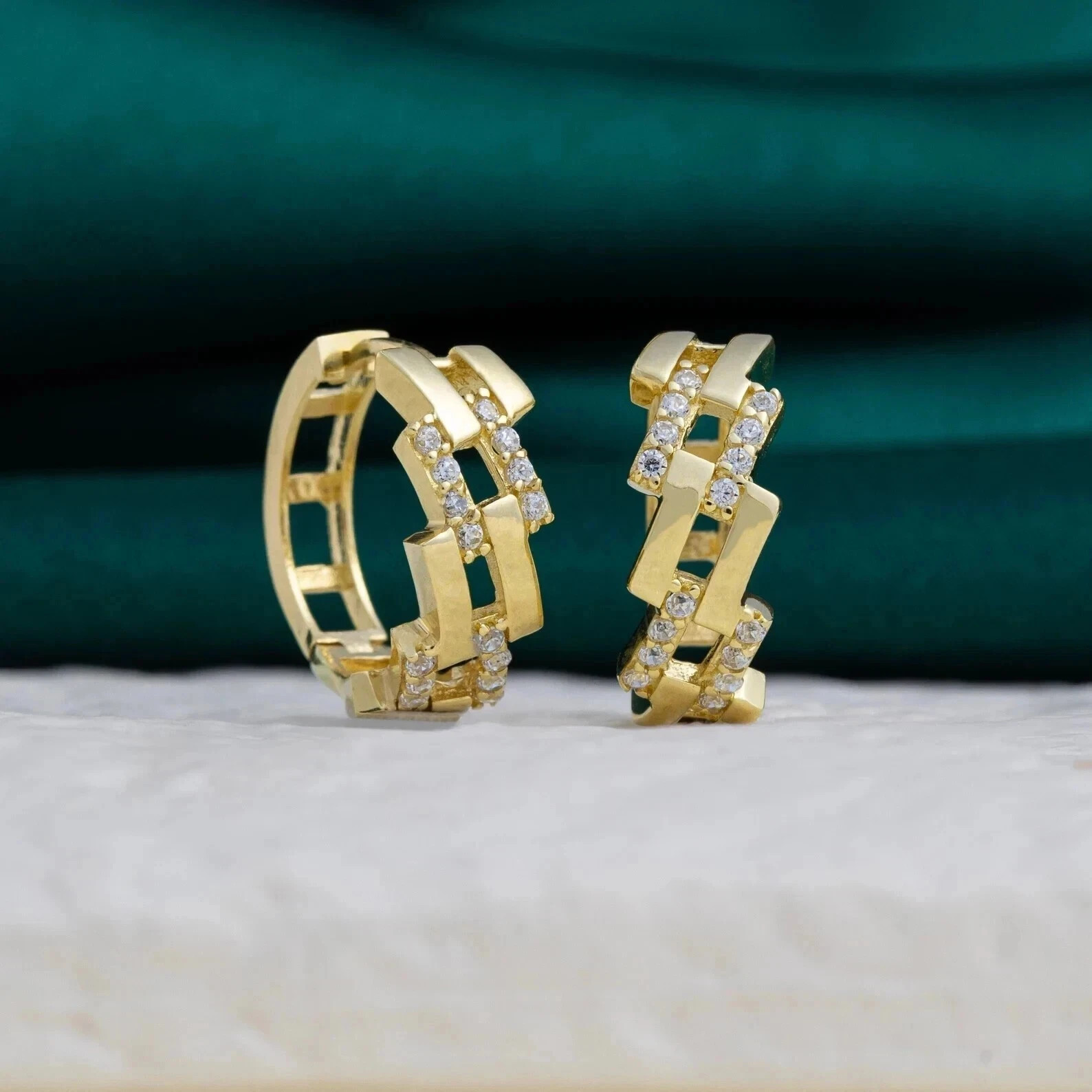 Engagement Cuban Hoop Earrings Round Cut Simulated Diamond 925 Starling Silver