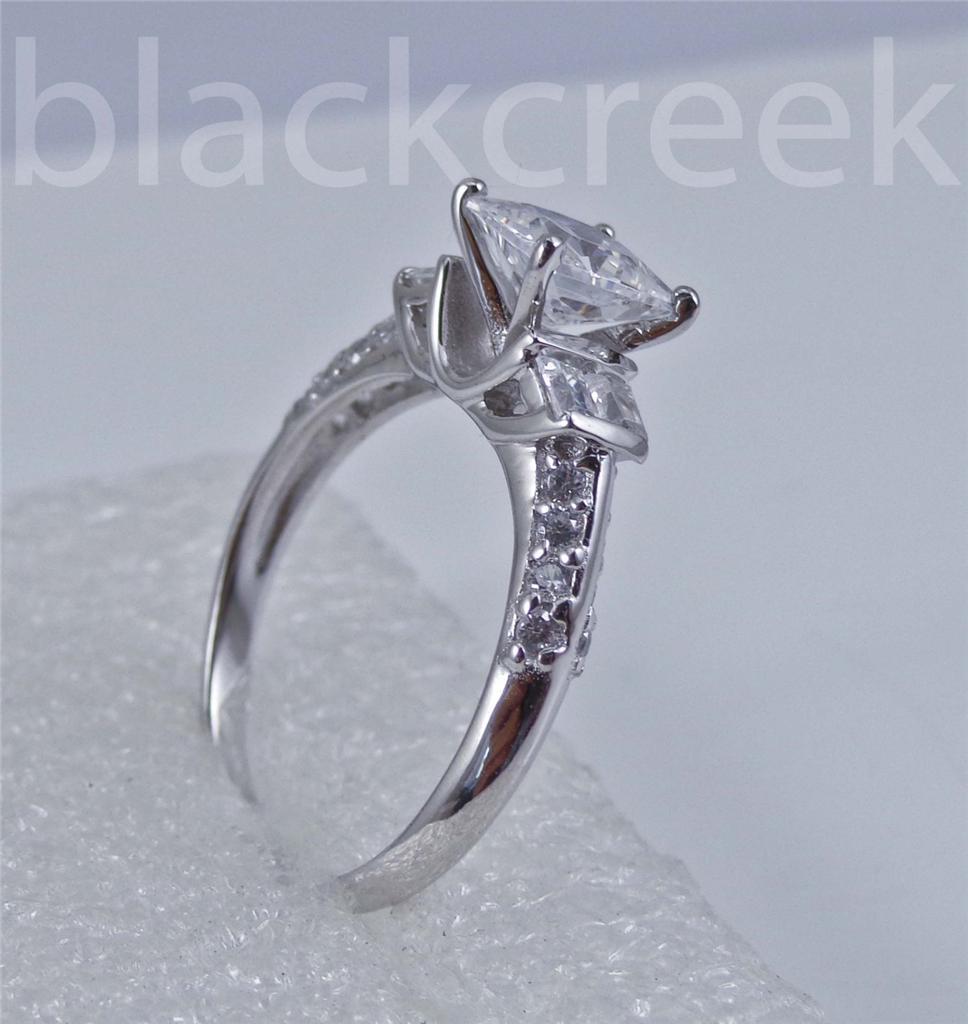 Silver 1.5ct Princess C.Z.Promise Ring Size 5/6/7/8/8.5/9/9.25/10/10.25