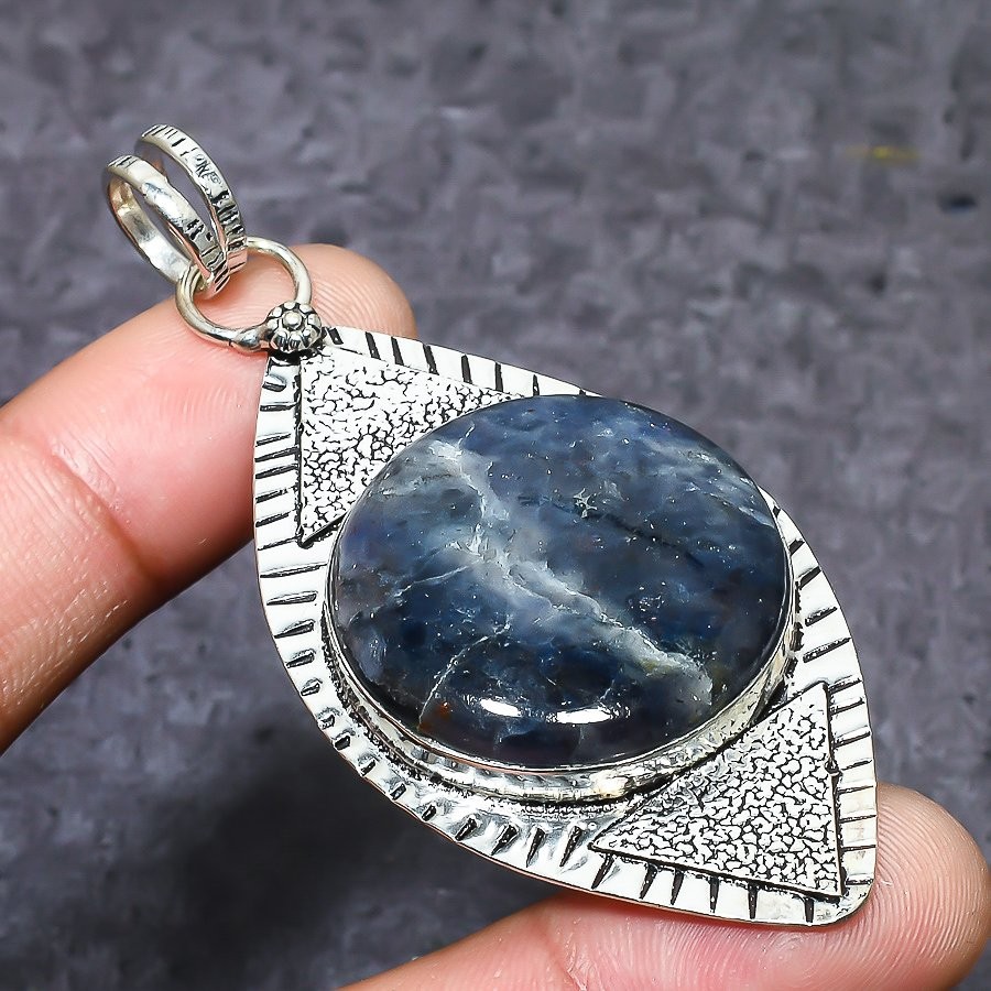 Sunstone In Lolite Gemstone 925 Sterling Silver Jewelry Pendant 2.76″