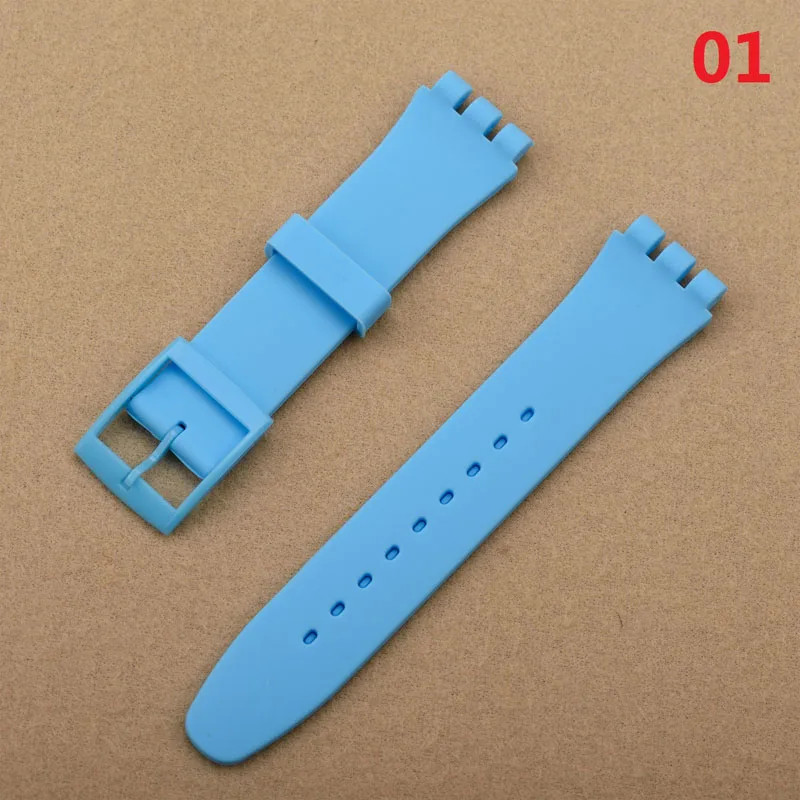 Black White Navy Brown 17mm 19mm 20mm Silicone Rubber Watchband High Quality
