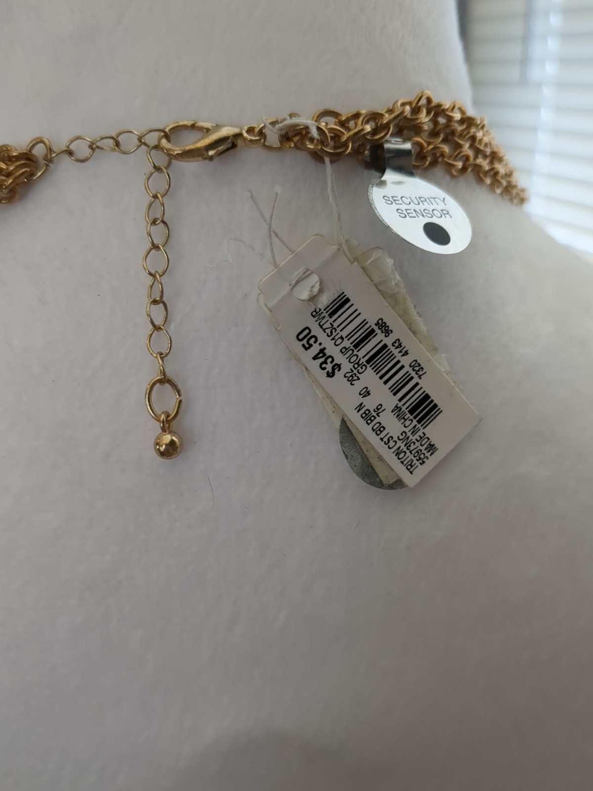 NWT Triton Bib Necklace 55973NG Gold/Silver/Champagne Adjustable Multi Strand