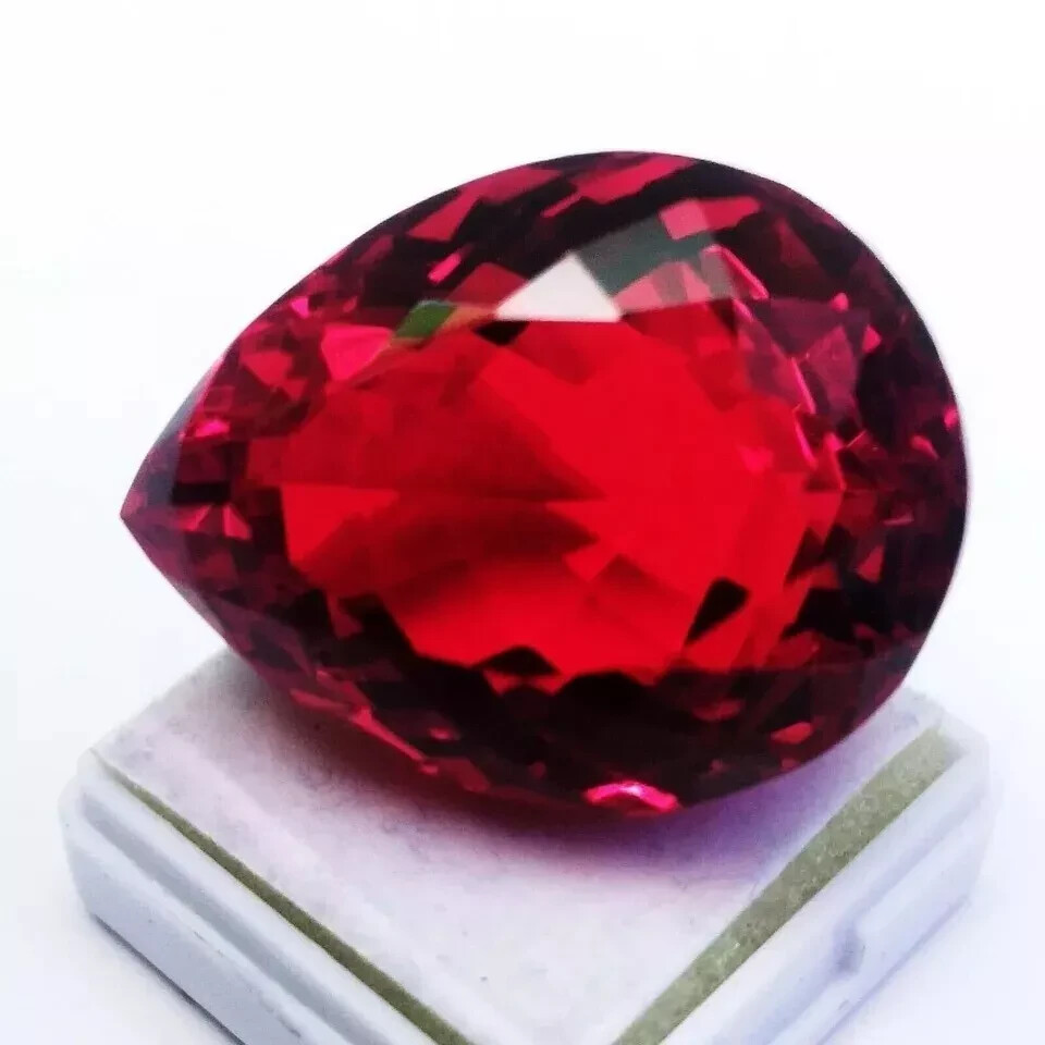 120 Ct Brazil Rare Pink-Red Topaz Natural Certified Pear Cut Loose Gemstone KKJ