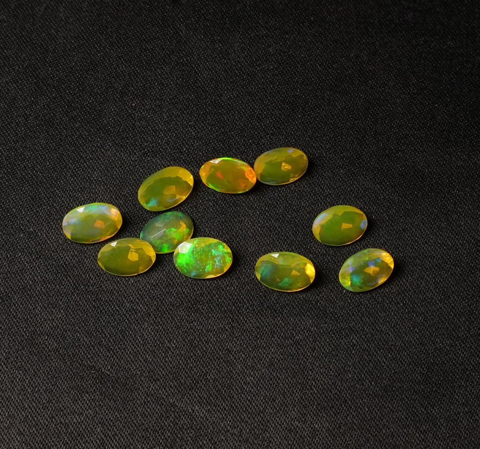 Natural Yellow Ethopian Opal Oval Faceted Cut 3x5mm To 8x10mm Loose Gemstone