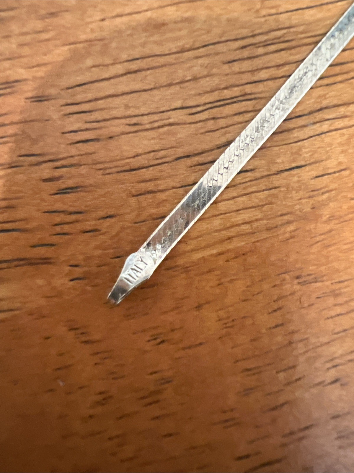 30in 3mm 925 Sterling Silver Flat Herringbone Necklace High Shine Italy 8 Grams