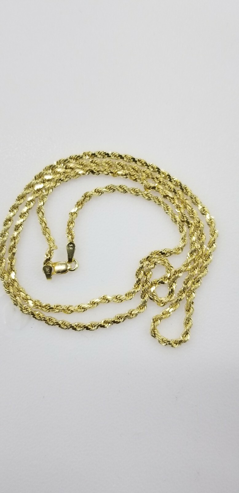 10KT Rope Necklace 2.5 MM, Real 10kt Gold, Diamond Cut Lobster Lock, Brand New