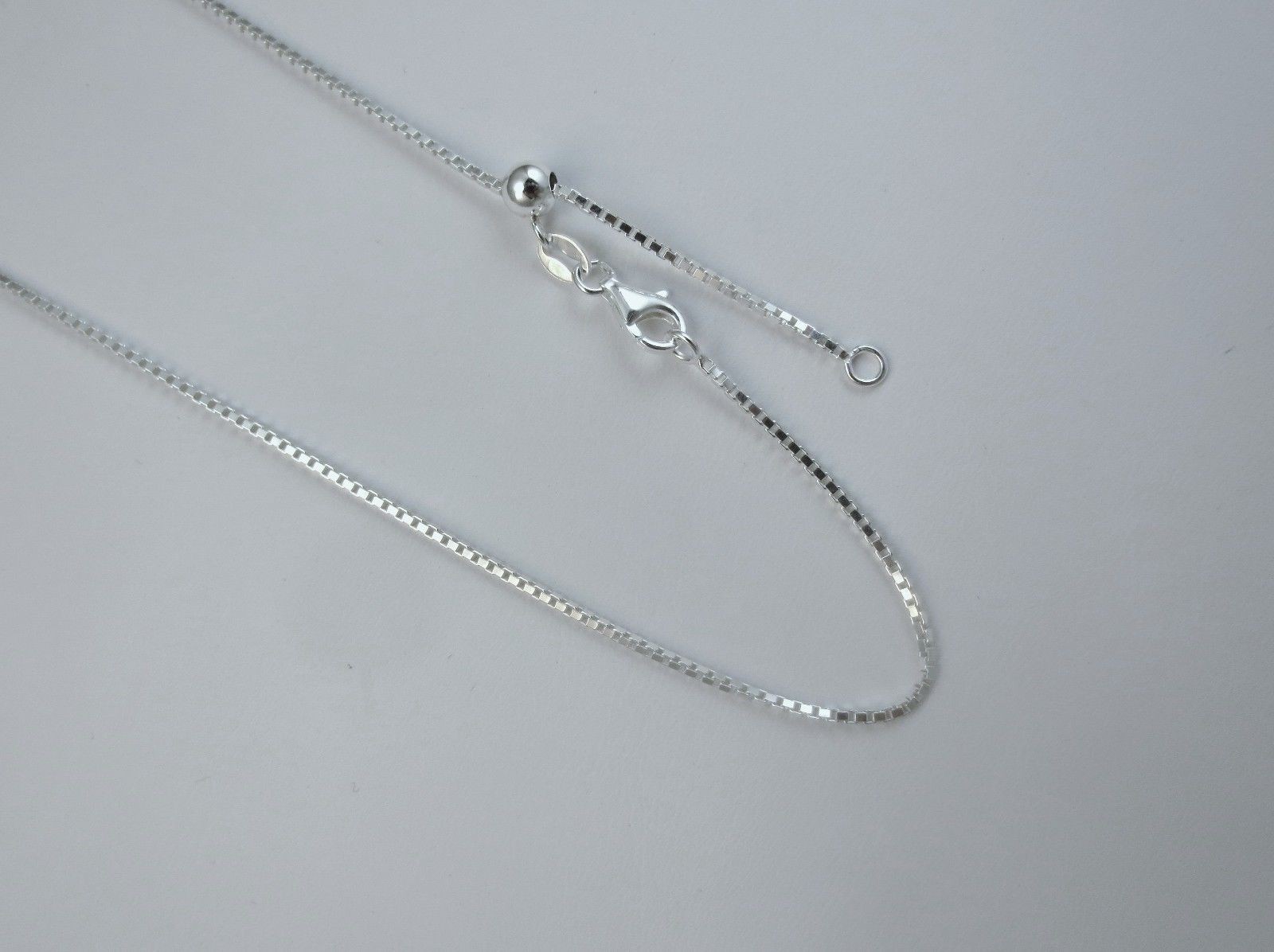 1.2mm NEW Box Chain. Adjustable 20 & 24 inch or make it shorter. Sterling Silver