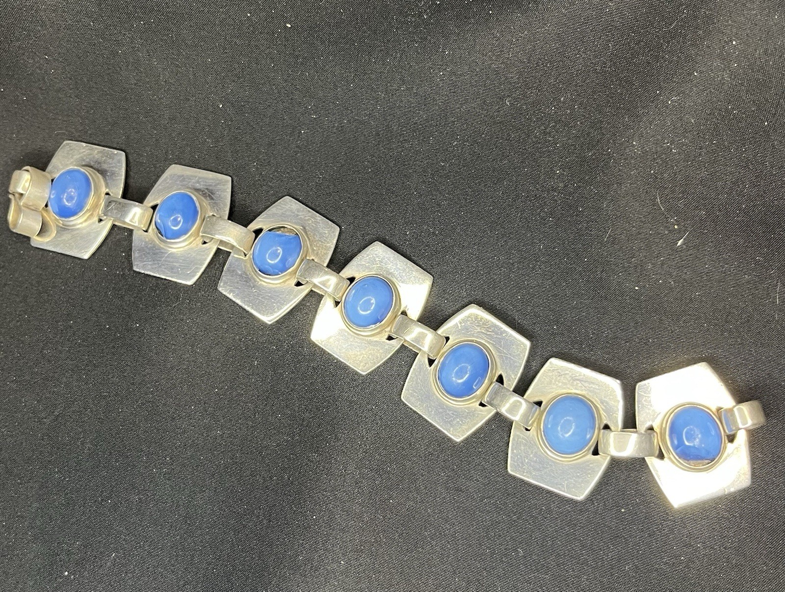 Silver 70s-Vintage Moonstone Bracelet