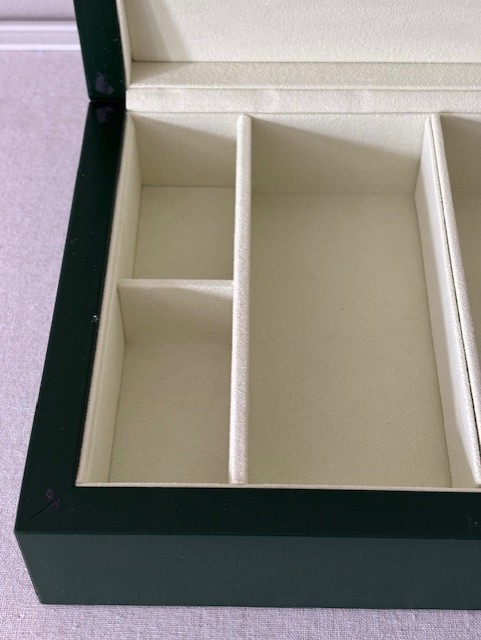 Rolex Green Leather Watch Case With Compartments (Incl. Original Box) 8x11x3.5