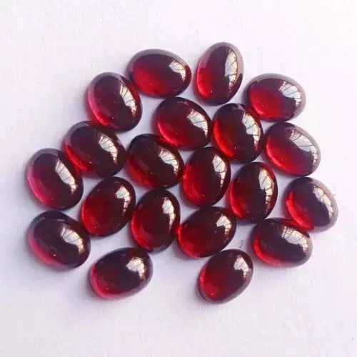 AAA+ Natural Garnet Cabochon Oval Shape Loose Gemstone For Jewelry Making