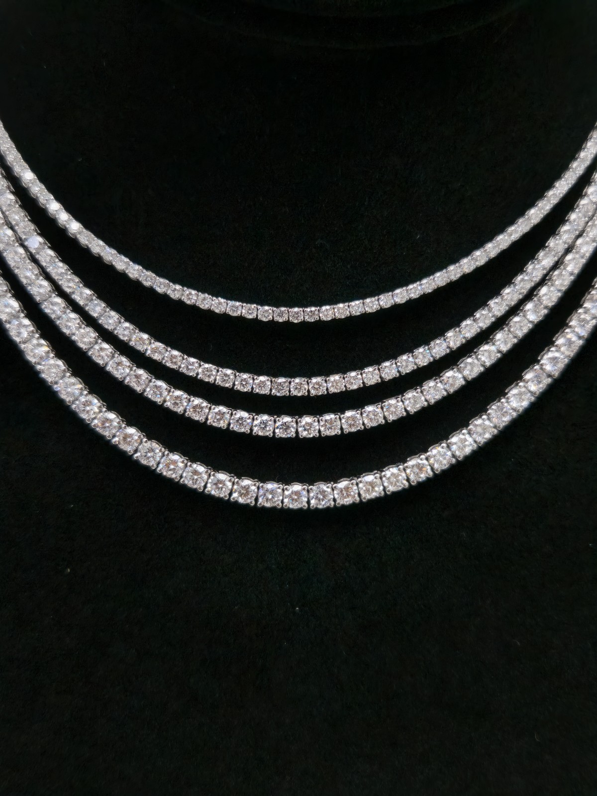 14K Lab Diamond Tennis Necklace 17″ 7–20 CTTW
