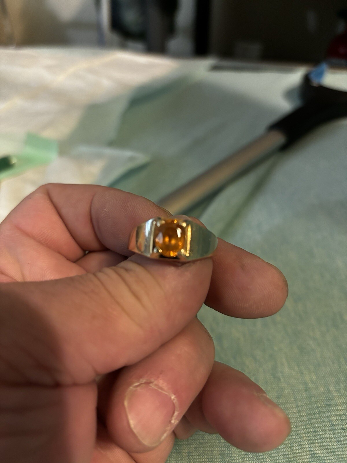 Spessartine Garnet 3CTW/10k Band/thick.Sz 12+