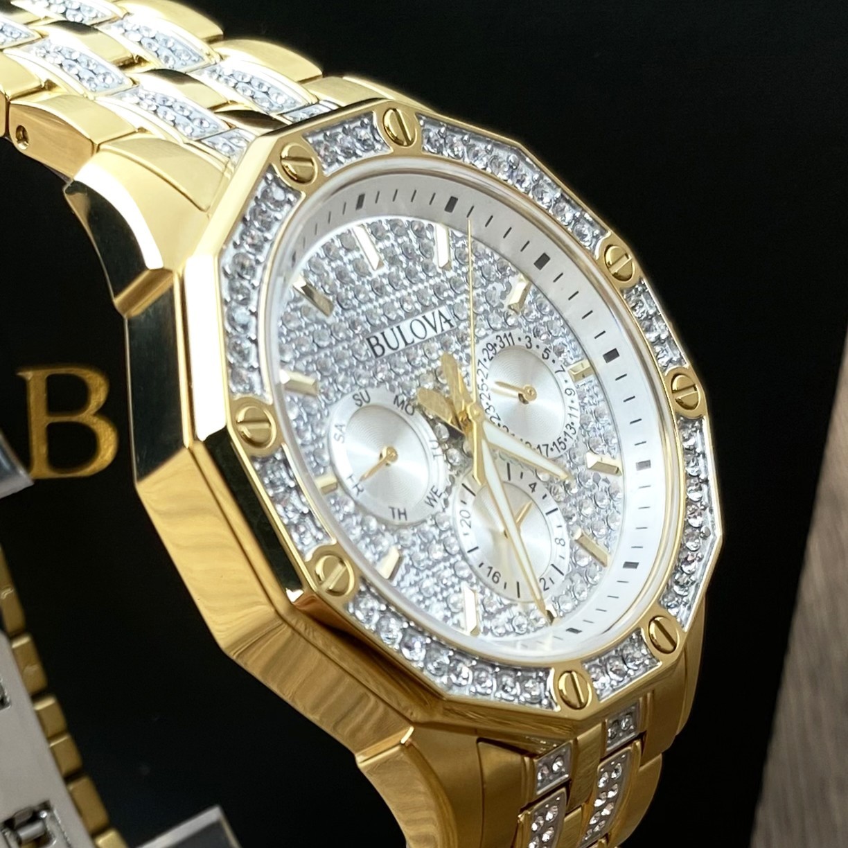 Bulova Octava 98C126 Crystal Dial Gold-Tone Stainless Steel Men’s Watch