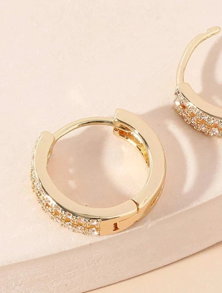 3Ct Round Simulated Diamond Huggie/Hoop Stunning Earring 14k Yellow Gold Plated