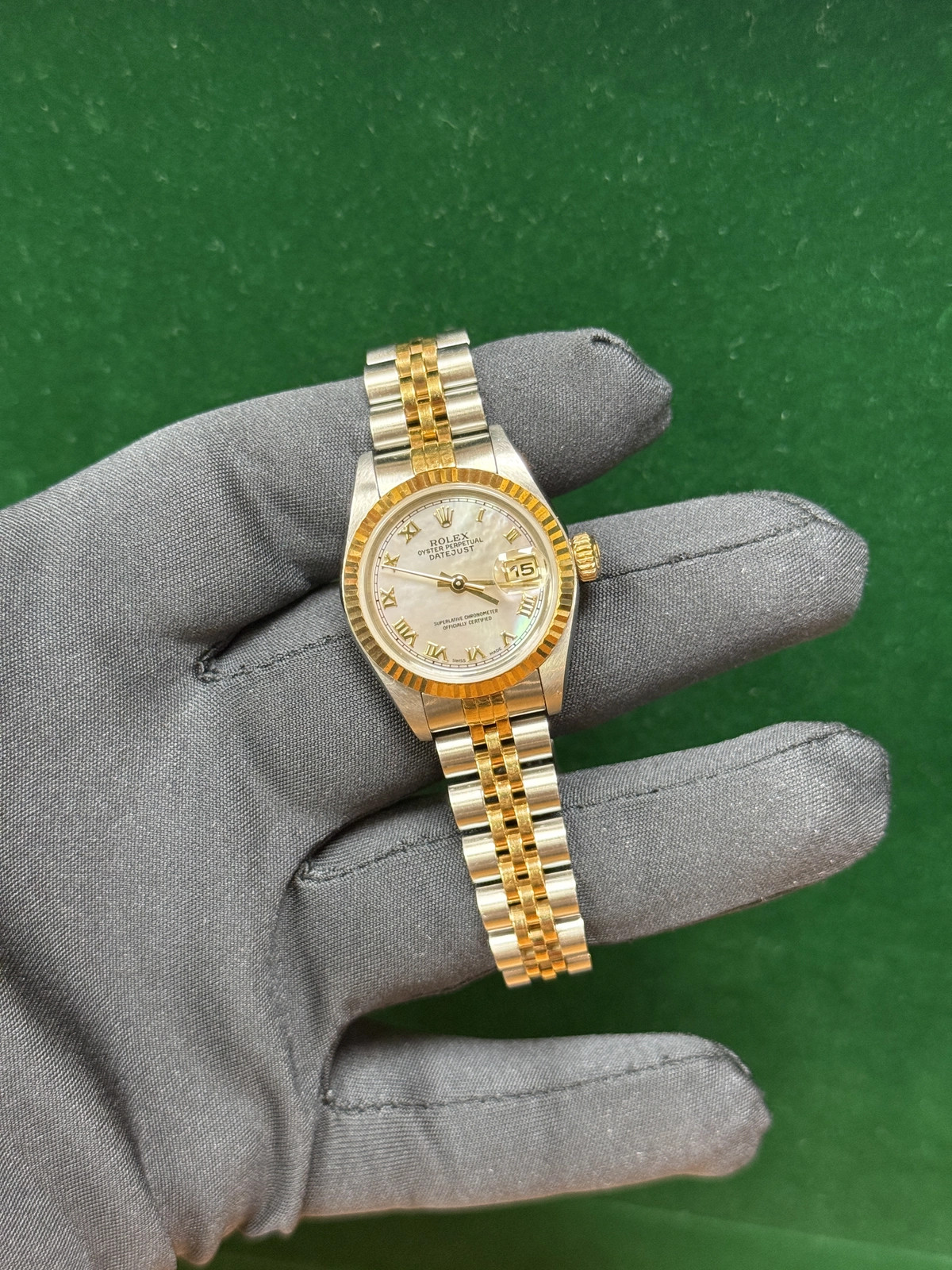 Rolex Lady-Datejust Factory Mother of Pearl Roman Dial Jubilee 79173 Steel & YG