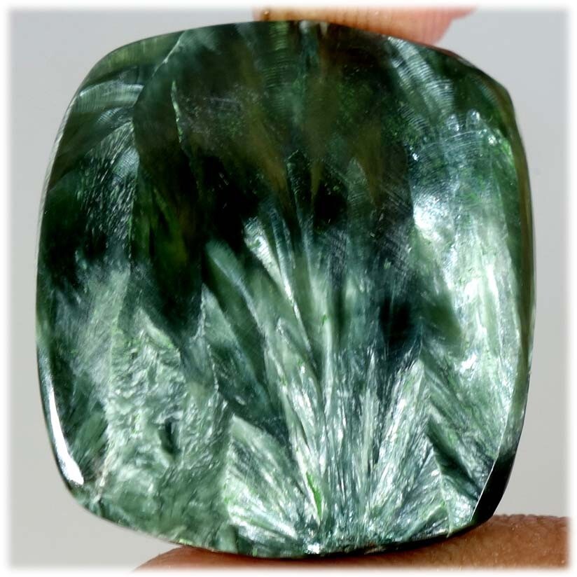 22.85 Cts Natural Cushion Cabochon Green Seraphinite Chakra Healing Pendant Gems