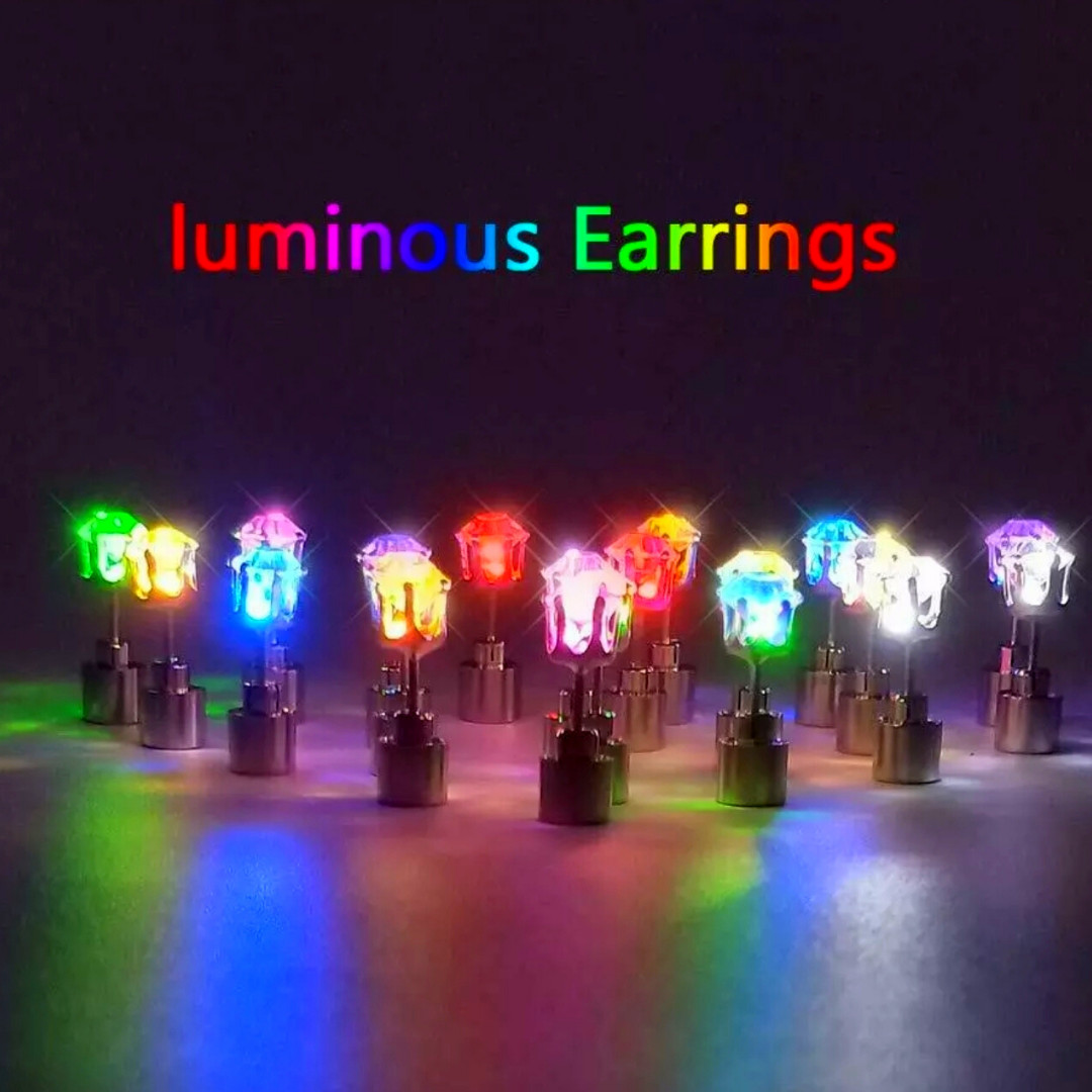 Aretes Zarcillos con Luz LED de Diamantes Accesorios Para Mujer y Niña Par US