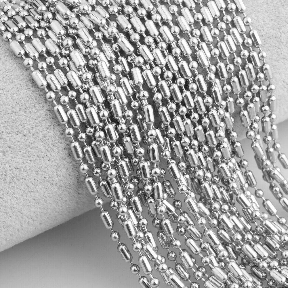 50/100pcs Lots Wholesale In Bulk Stainless Steel Bamboo Chain Necklace 16″-40″