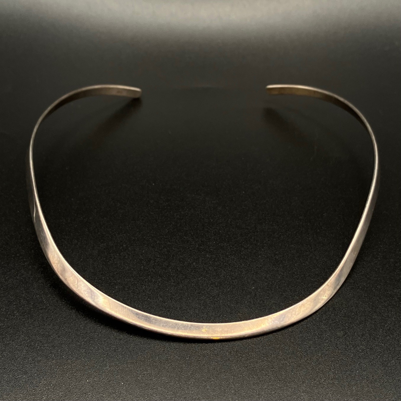Sterling Silver 925 Torque Collar Necklace 15 Inch 28 Grams Minimalist Modernist