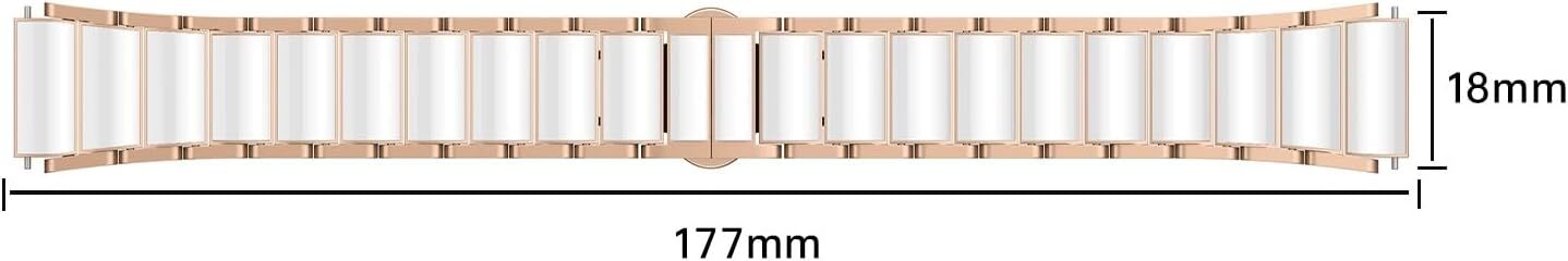 18mm Durable Metal+Ceramic Strap for Garmin Venu 3S/2S/Forernnner 255s Bands