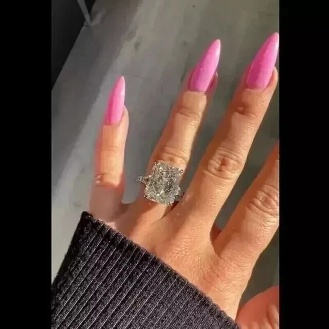 5.00Ct Real Moissanite Radiant Cut Engagement Wedding Ring 14k White Gold Plated