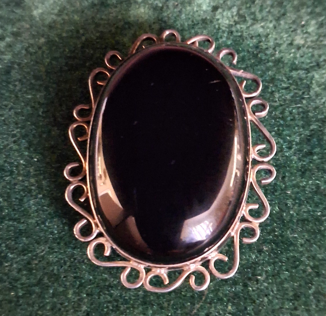 VTG TAXCO Mexico 925 TP-54 Sterling Black Onyx Bolo Tie Slide Pendant 36.6 g