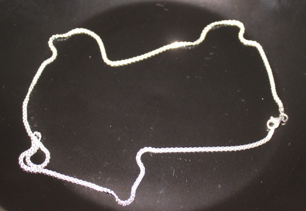 925 Sterling Silver Bismark Chain Necklace – 2O ” Long, 2mm wide