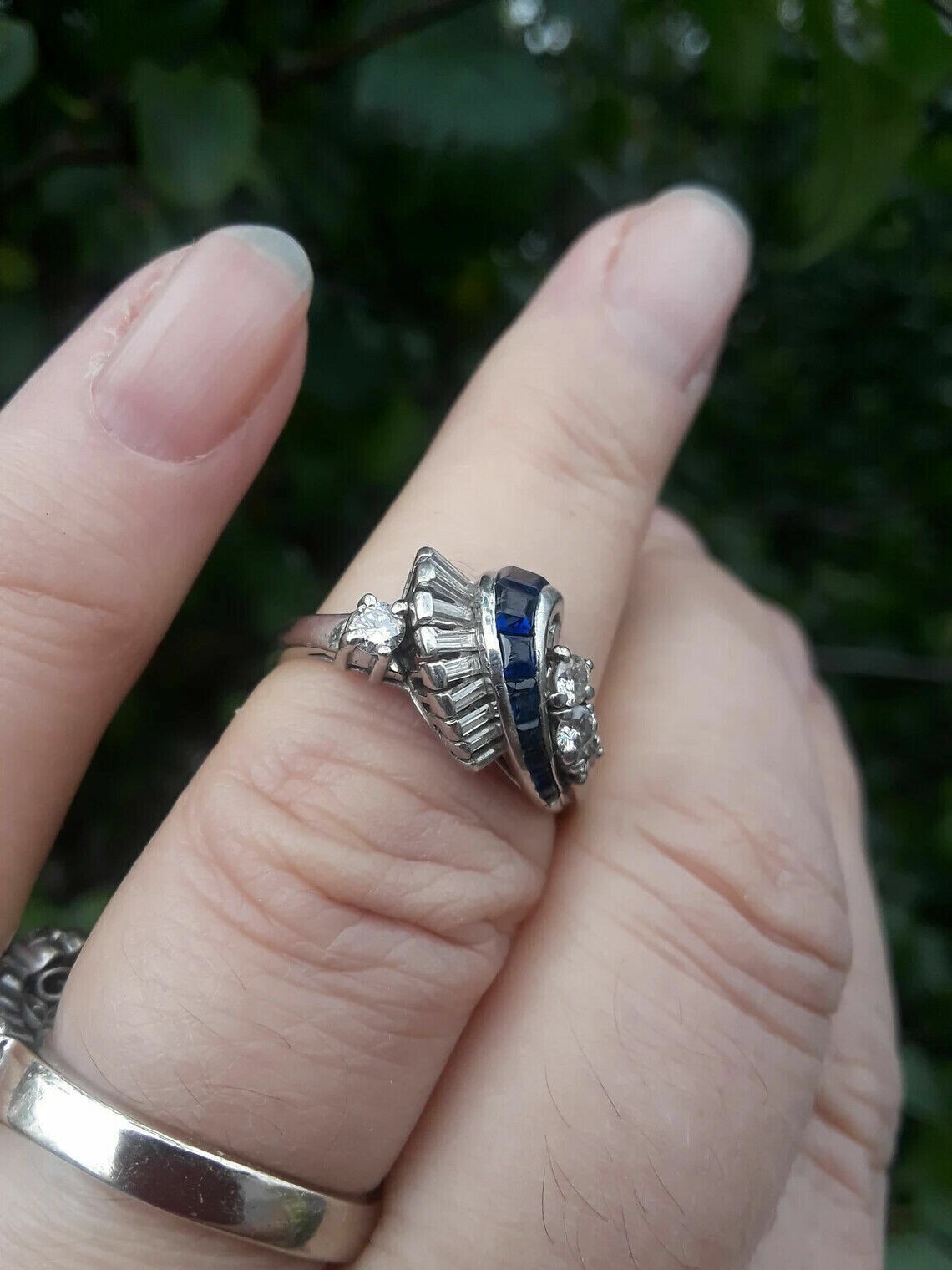 1.50Ct Lab-Created VVS1 Diamond Cocktail Engagement Ring 14K White Gold Finish