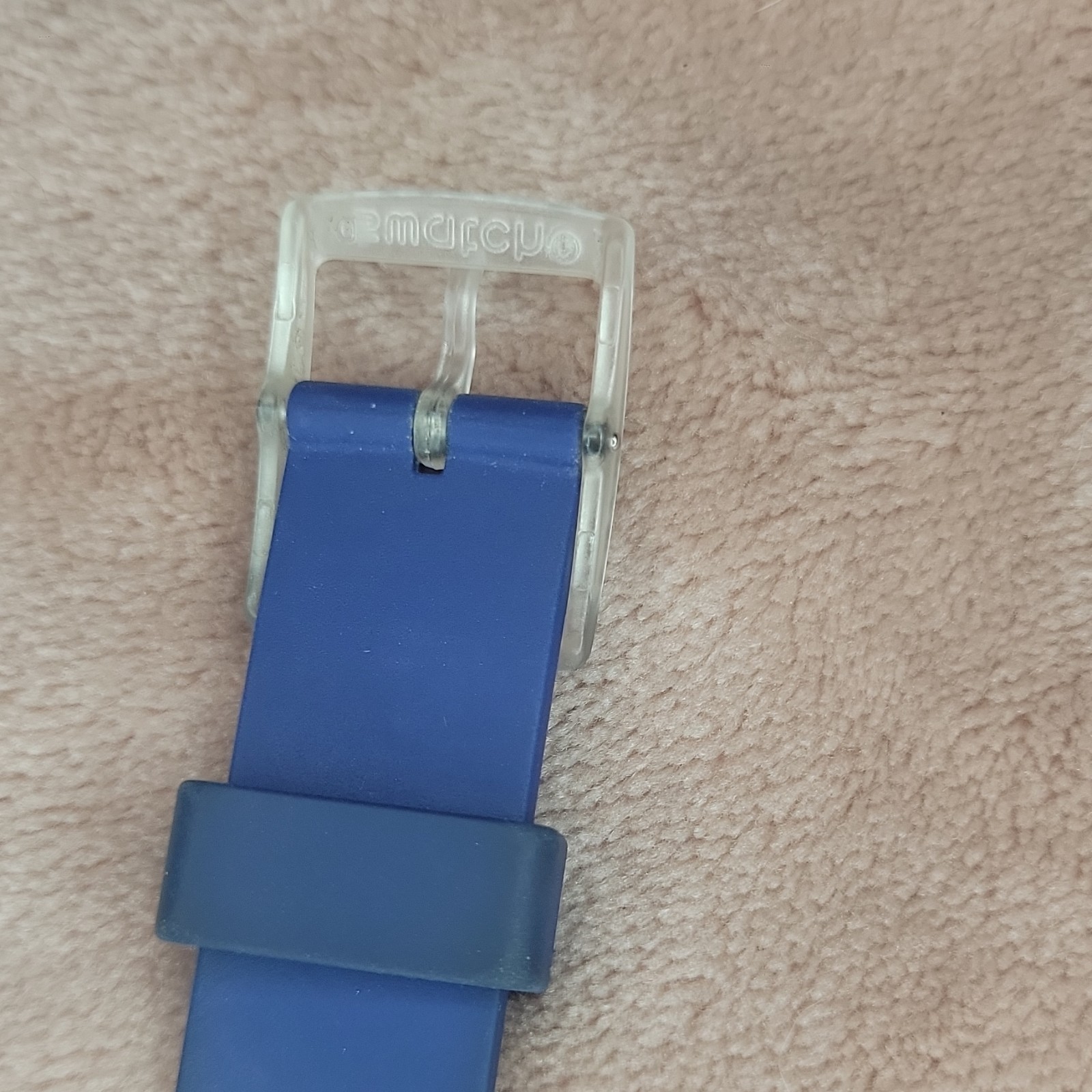 Swatch “RINSE REPEAT NAVY” analog blue/clear biobased plastic dated watch