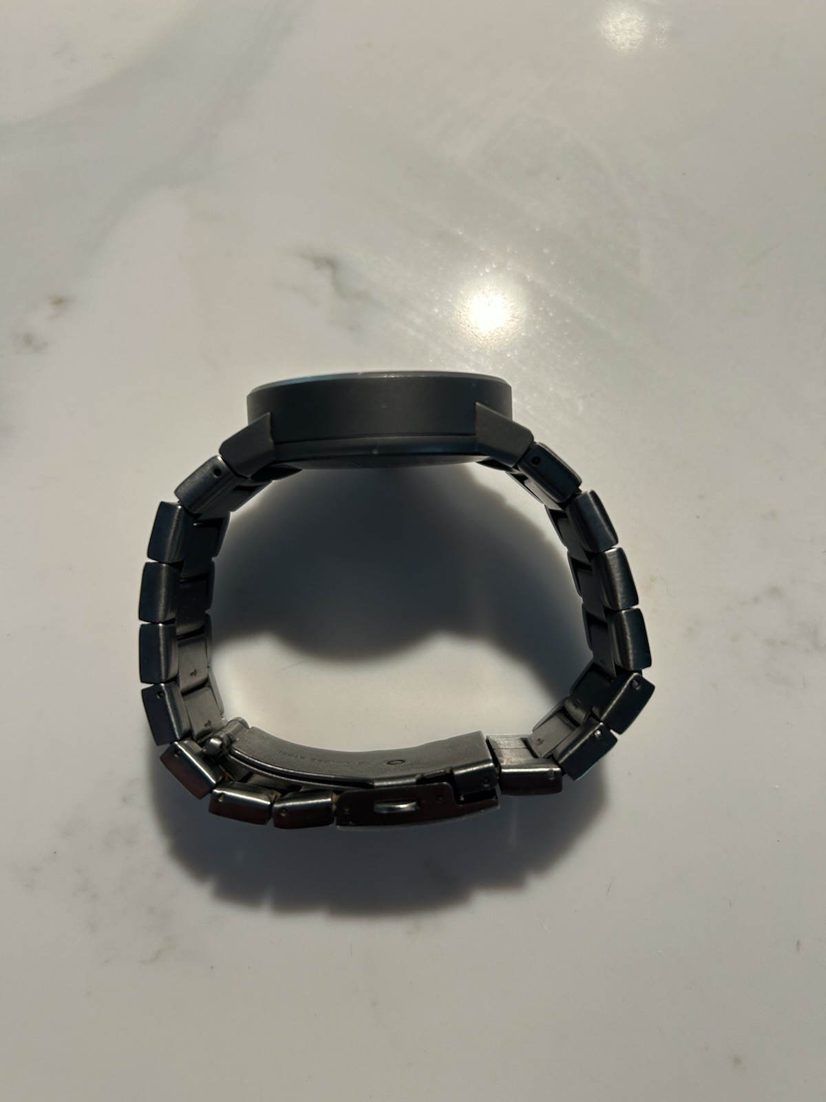 Nixon Cannon Quartz Wristwatch Black Metal Bracelet Round Blue Dial Fixed Bezel