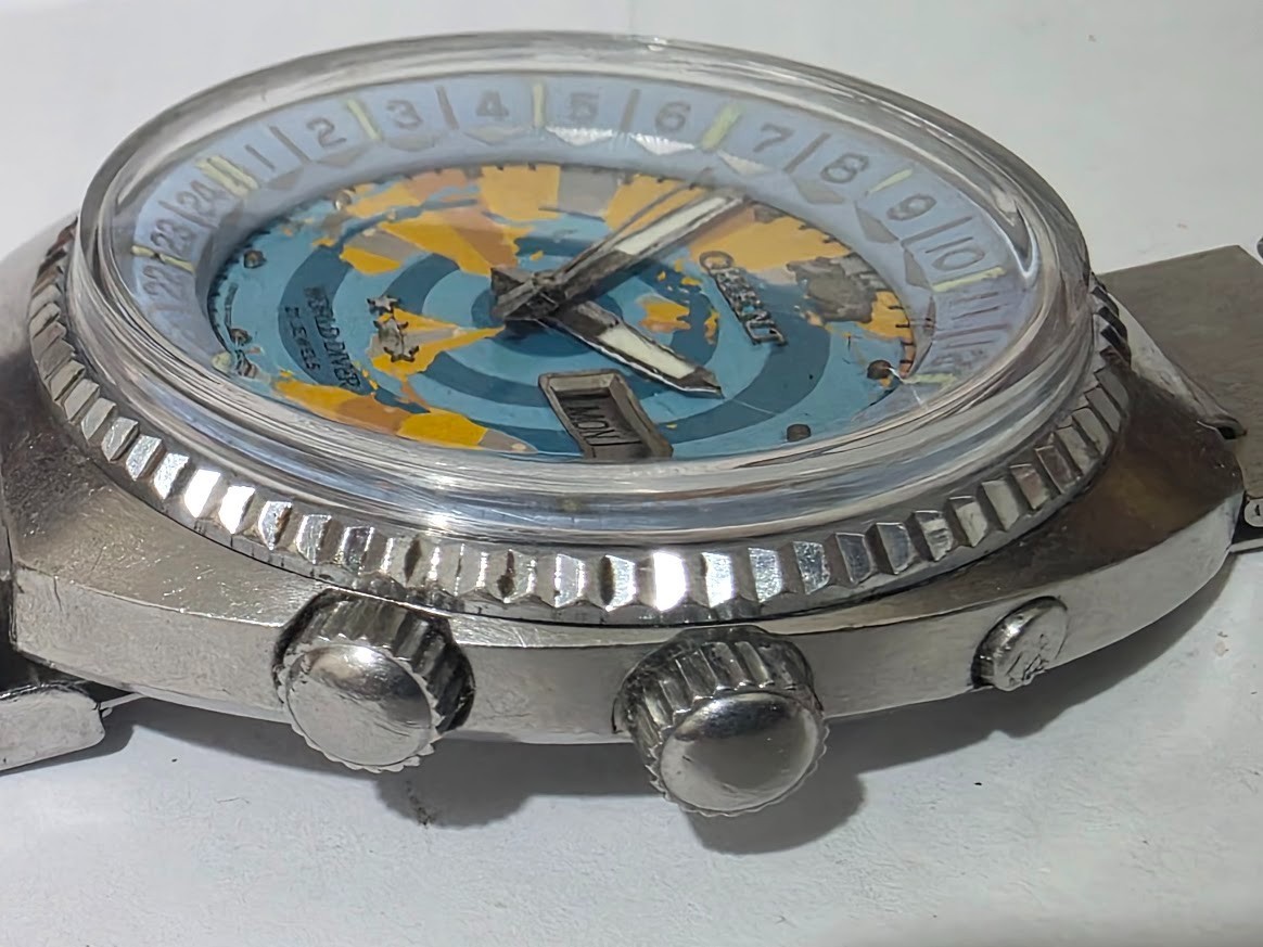 Orient Automatico World Map Diver VINTAGE Antigo 1970 Japan Raro
