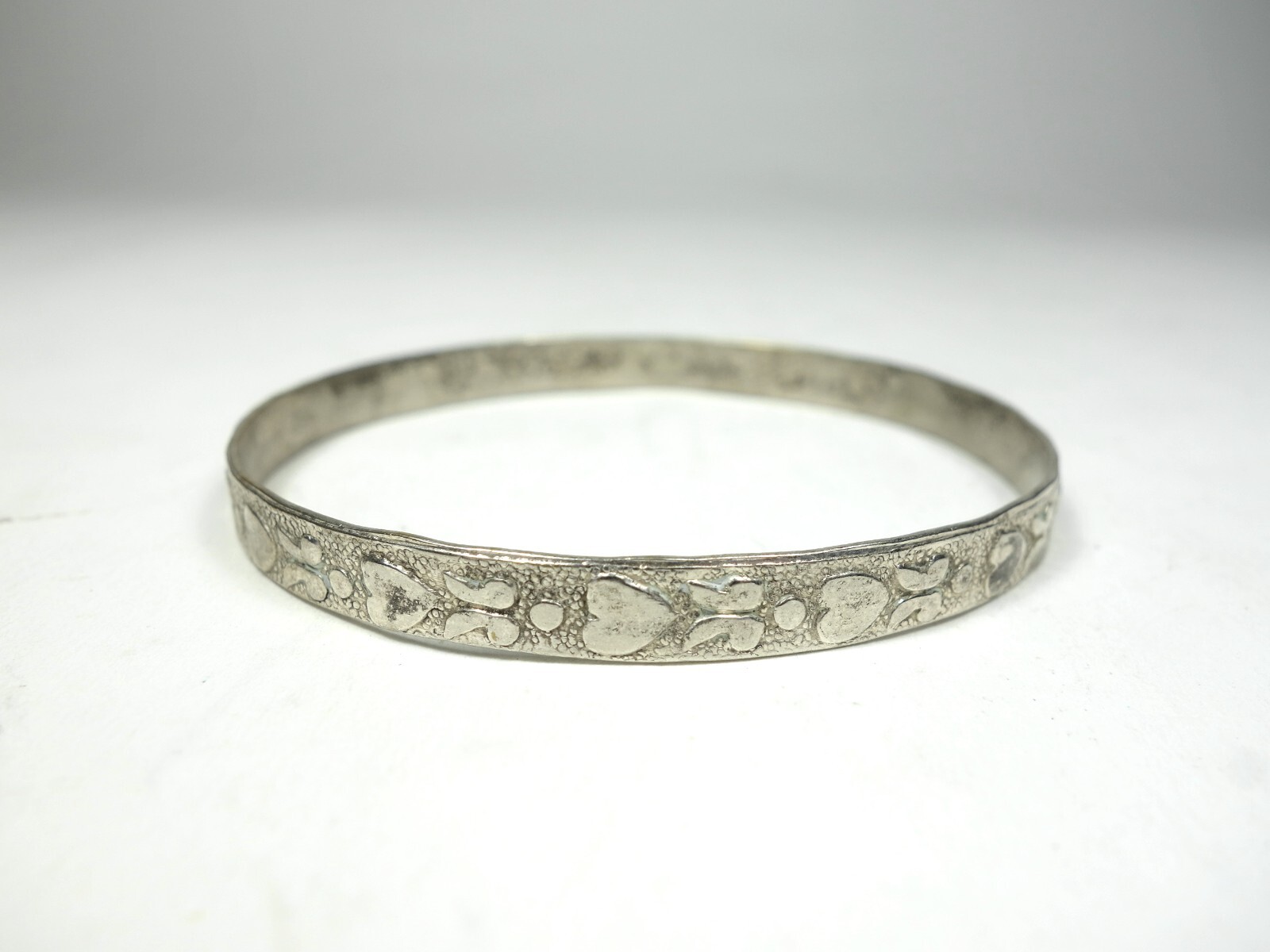Mexico bangle vintage silver bracelet silver bracelet Mexico hearts hearts