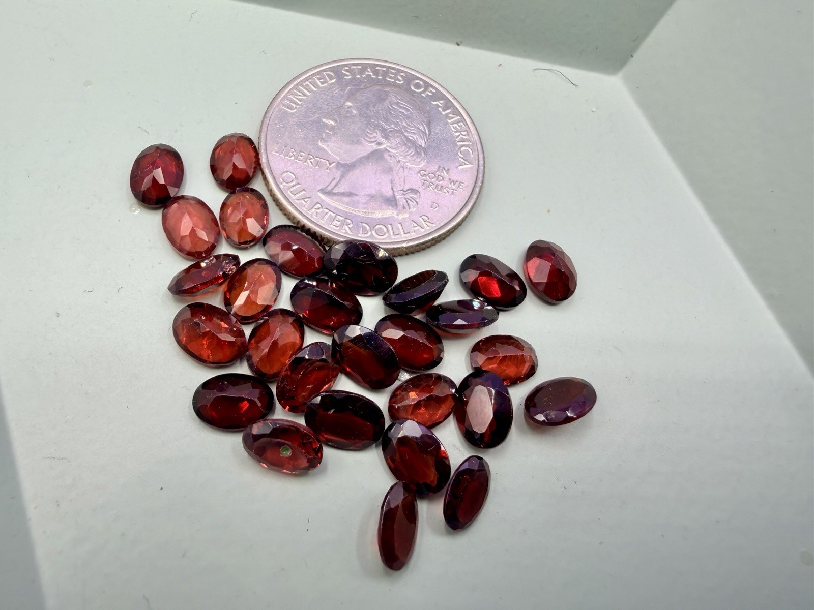 24ctw Cut Gemstones Red Garnet 5x7mm Estate Jewelry Making Lot 27 Pcs