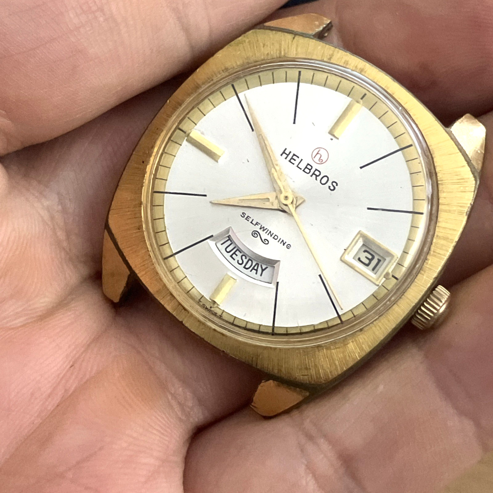 Vintage Helbros Day Date Calendar Automatic Men’s Watch
