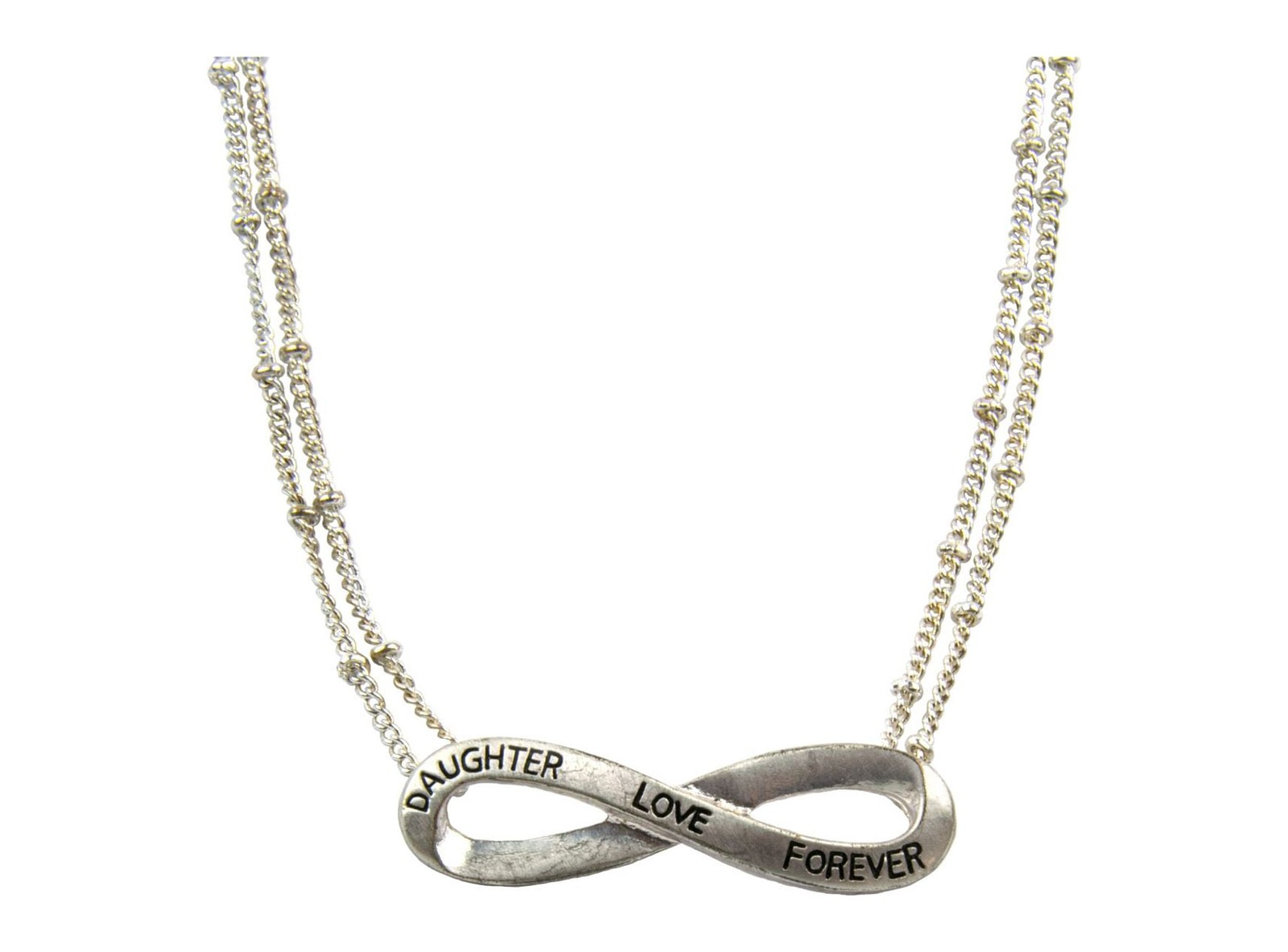 Daughter Love Forever Infinity Pendant & 17″ + 2″ Extender Silver-Tone Necklace