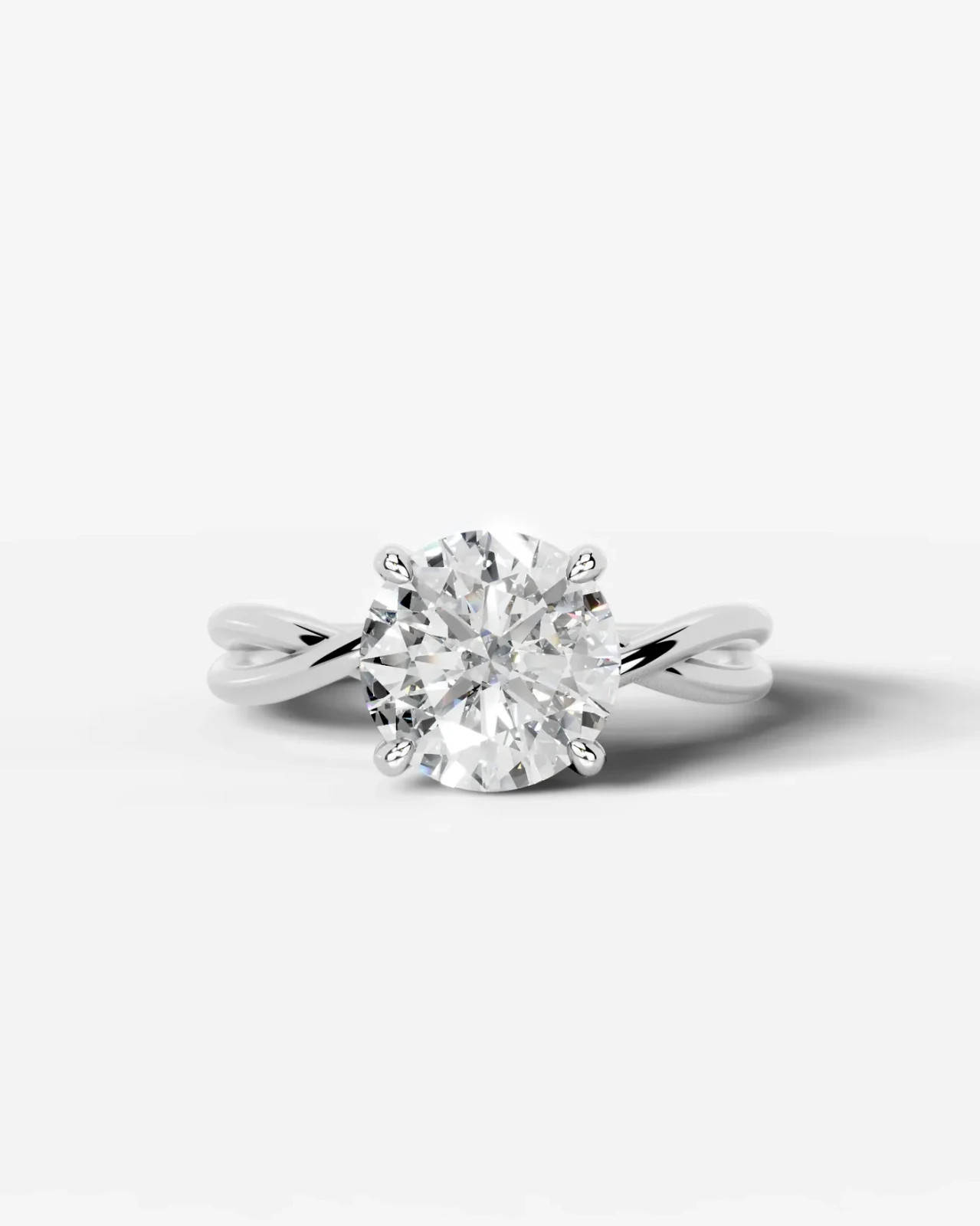 1–5 CT Round Lab Grown Diamond Split Band Engagement Ring 14K Gold Women