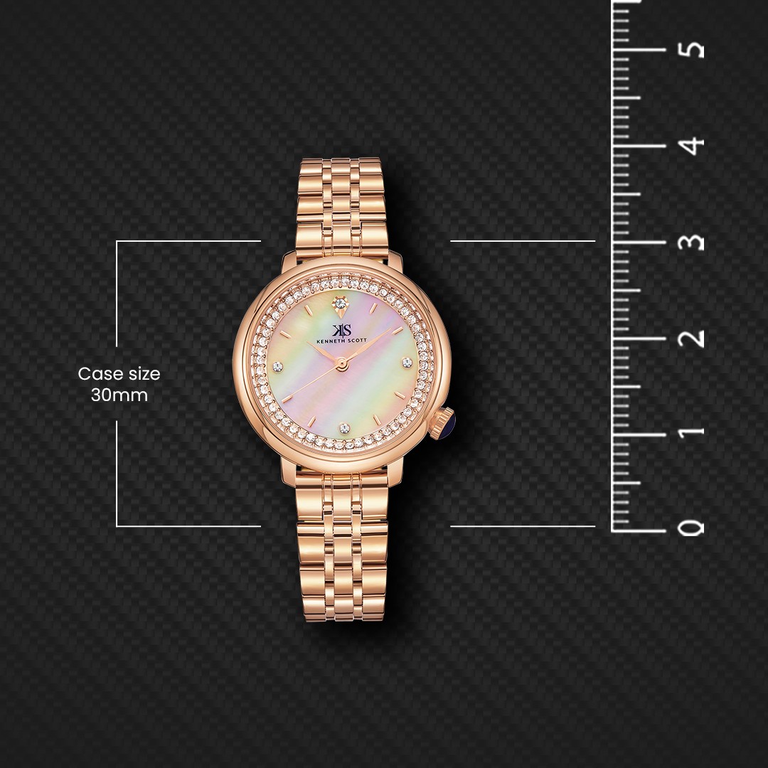 Kenneth Scott Women’s Analog Watch | White Dial, 30mm, 30 m (3 ATM)